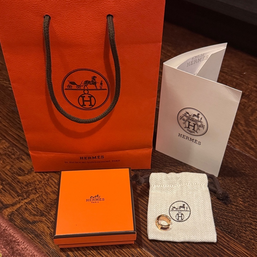 Hermes Olympe ear cuff calfskin 55 rouge